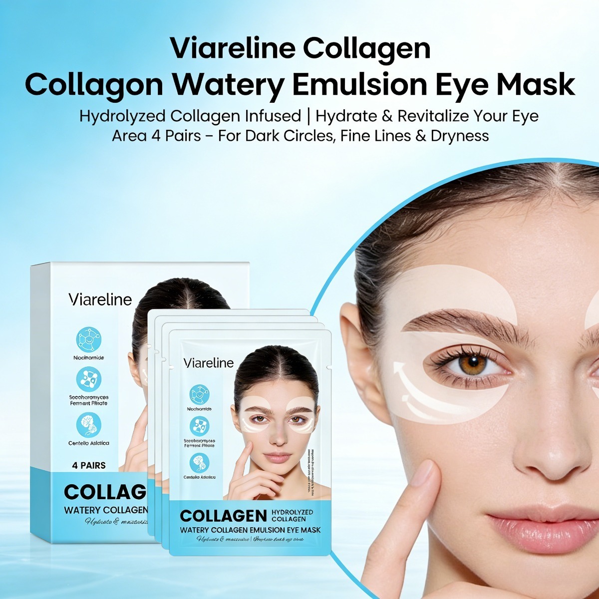 Collagen Under Eye Patches - Collageen oogpatches verminderen fijne lijntjes, donkere