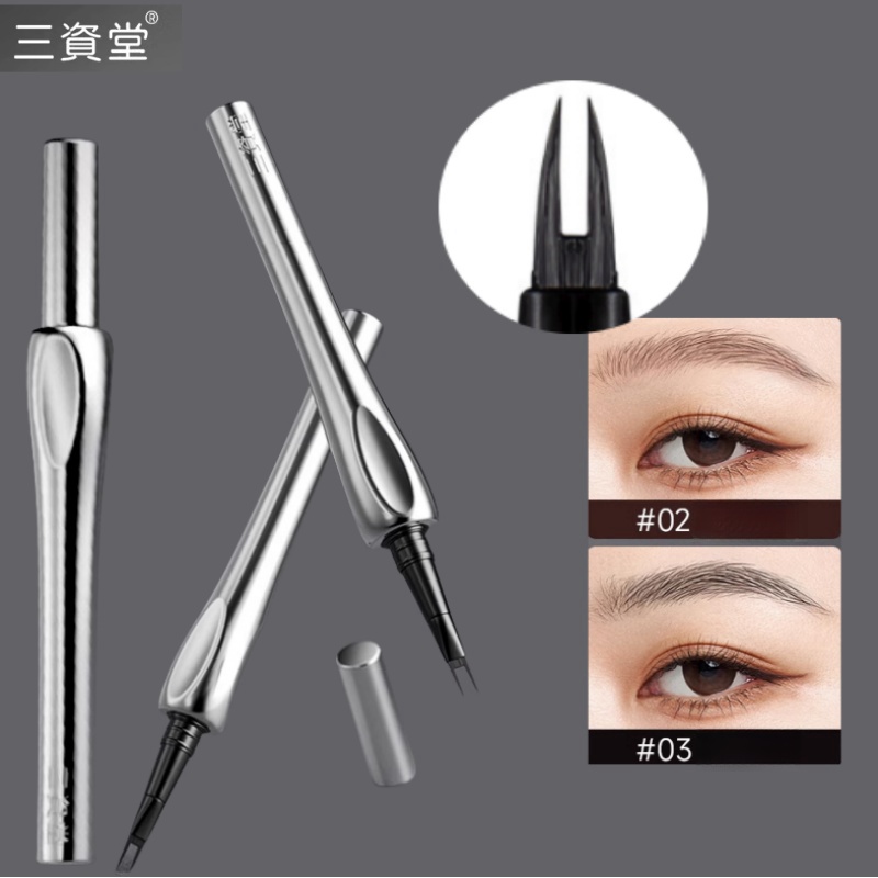 Waterproof Liquid Eyeliner Pen - SANZITANG Twee Punten Vloeibare Wenkbrauwpotlood Wenkbrauwen