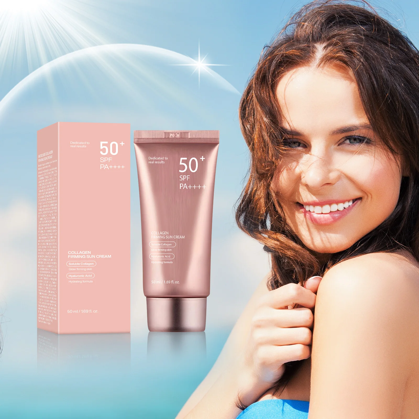 Spf 50 Waterproof Sunscreen - Zonnebrandcrème SPF50 PA+++ Waterbestendige zonnebrandcrème Lichtgewicht,