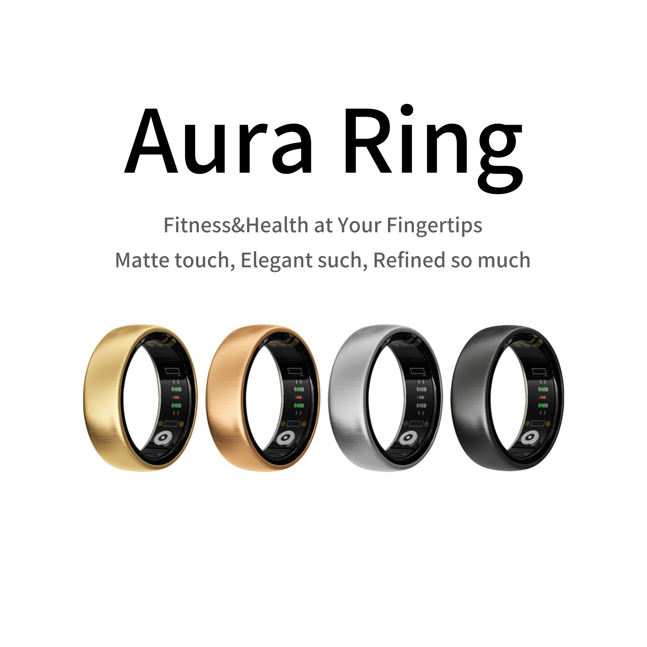 Health Monitors - AURA Matt Smart Ring Fitness Sport