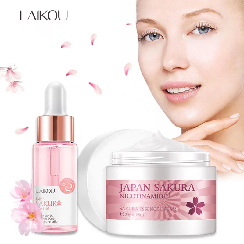 Niacinamide Pore Shrinking Essence - LAIKOU Sakura Serum En Collageen Gezichtscrème
