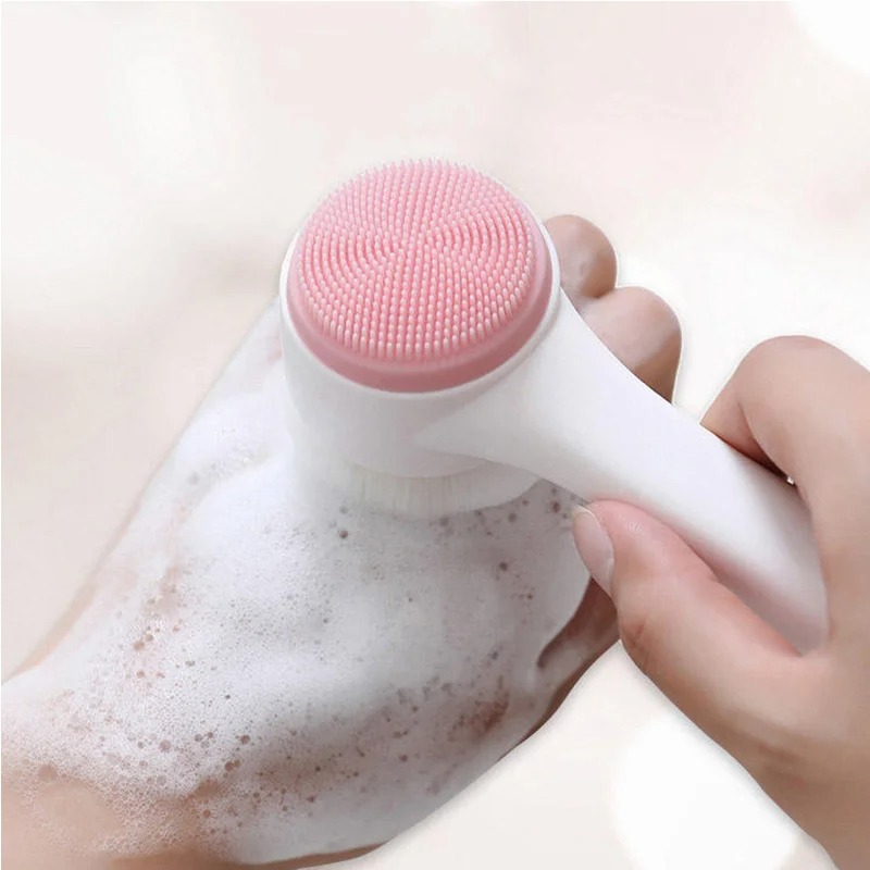 Silicone Face Scrubber Electric - 3D Dubbelzijdige Handmatige Gezichtsreinigingsborstel Zachte Siliconen