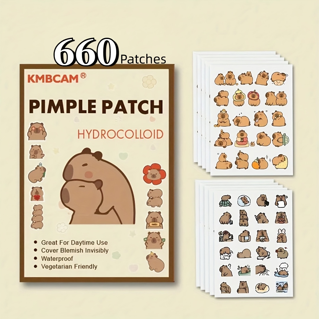 Skincare - Capybara-vormige puistpleisters, gezichtsbedekking - geurvrij, paraben-vrij,