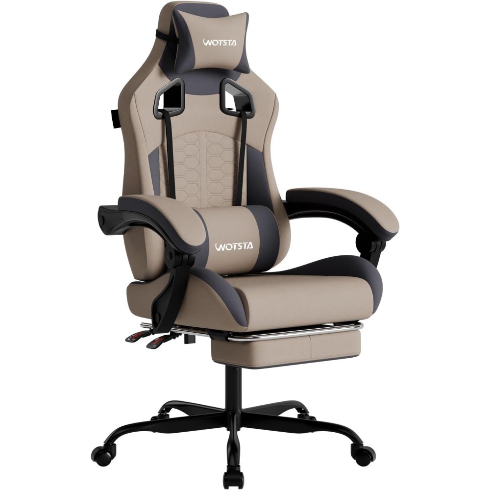 Massage - Ergonomische gamingstoel met massage, voetensteun en