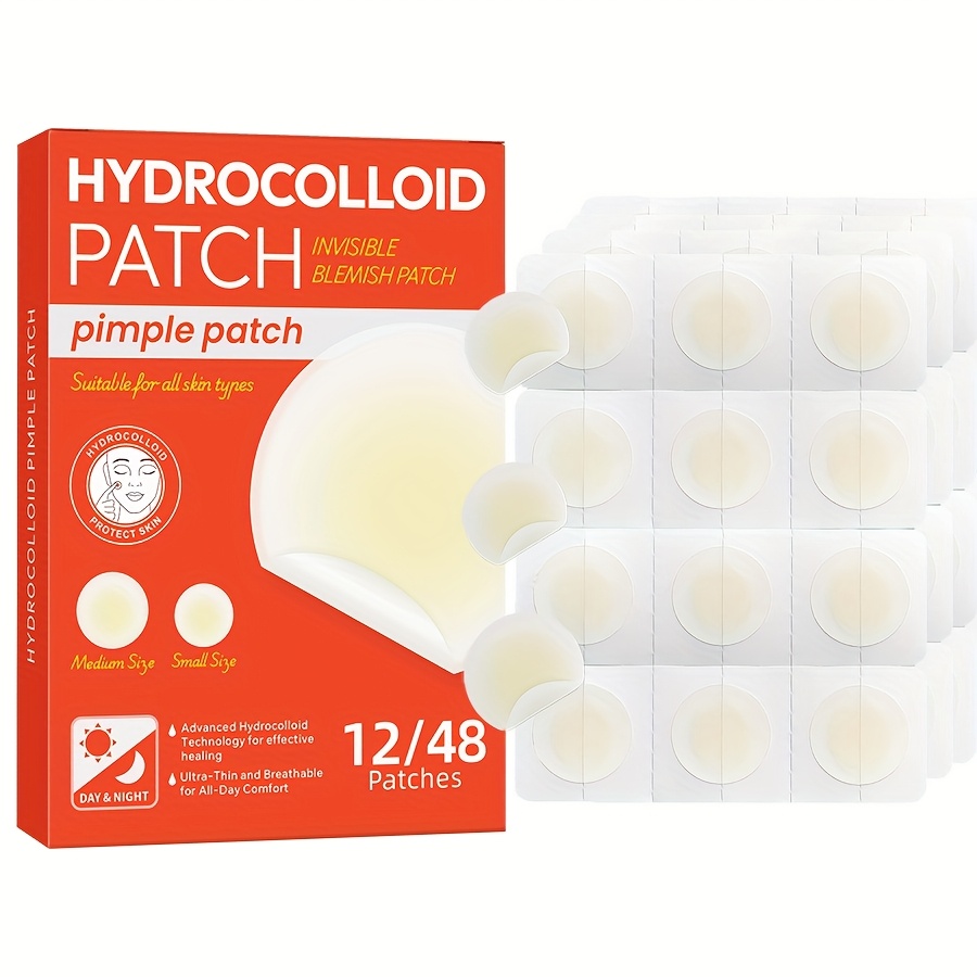 Hydrocolloid Pimple Patch - 48-delige hydrocolloïde acnepleisters bieden onzichtbare dekking,