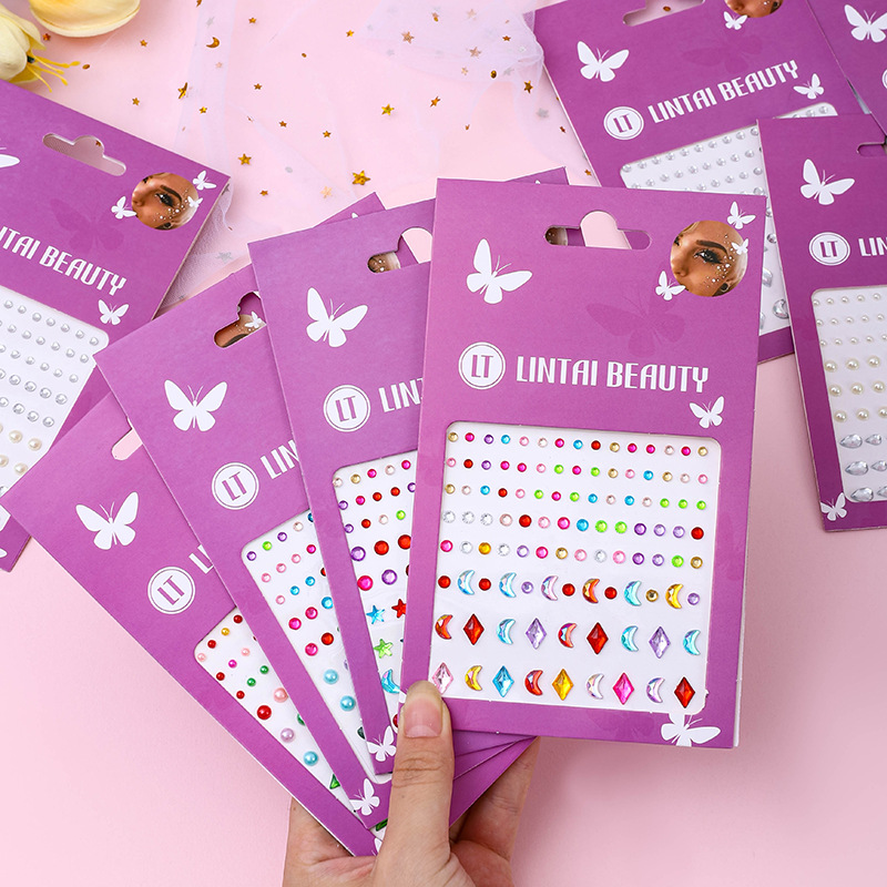 Nail Art - Heetverkopende gezichtsjuwelen stickers zelfklevend waterdicht traanvormige