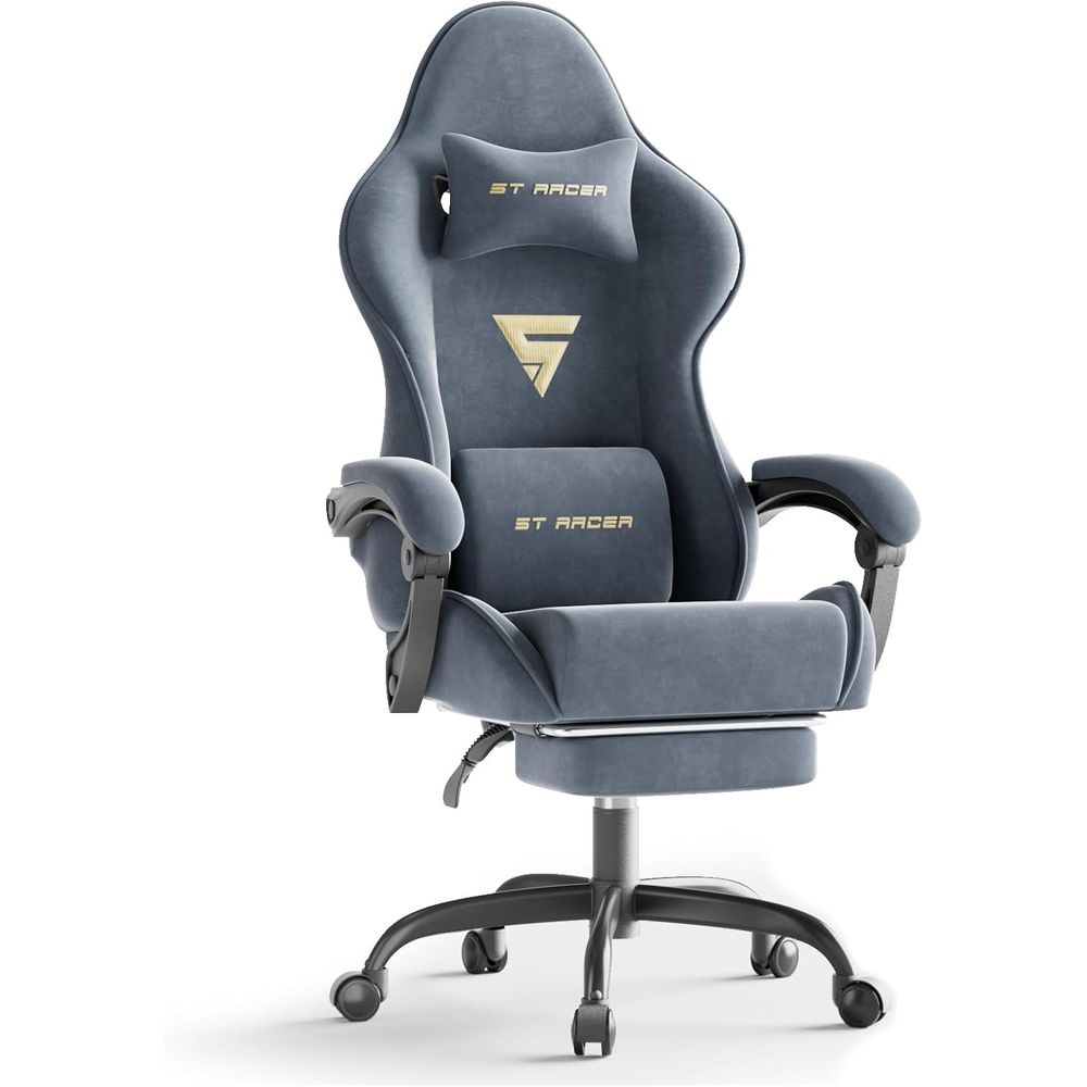 Massage - Ergonomische gamingstoel met voetsteun en massage,