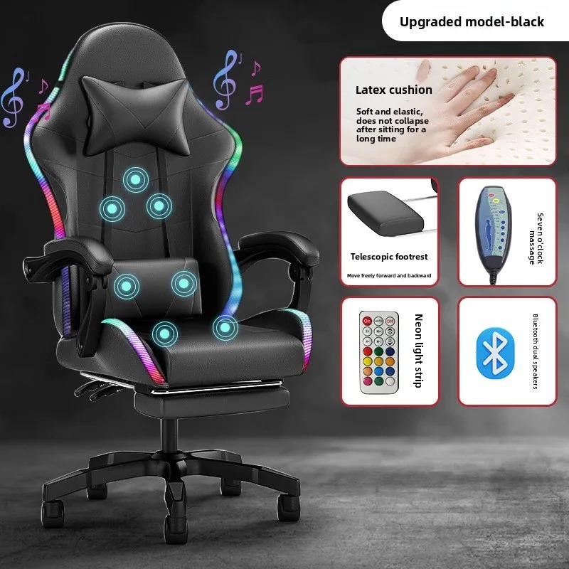 Massage - Verlichting Bluetooth-luidspreker LED-display Gamingstoel Ankerstoel Massagestoel