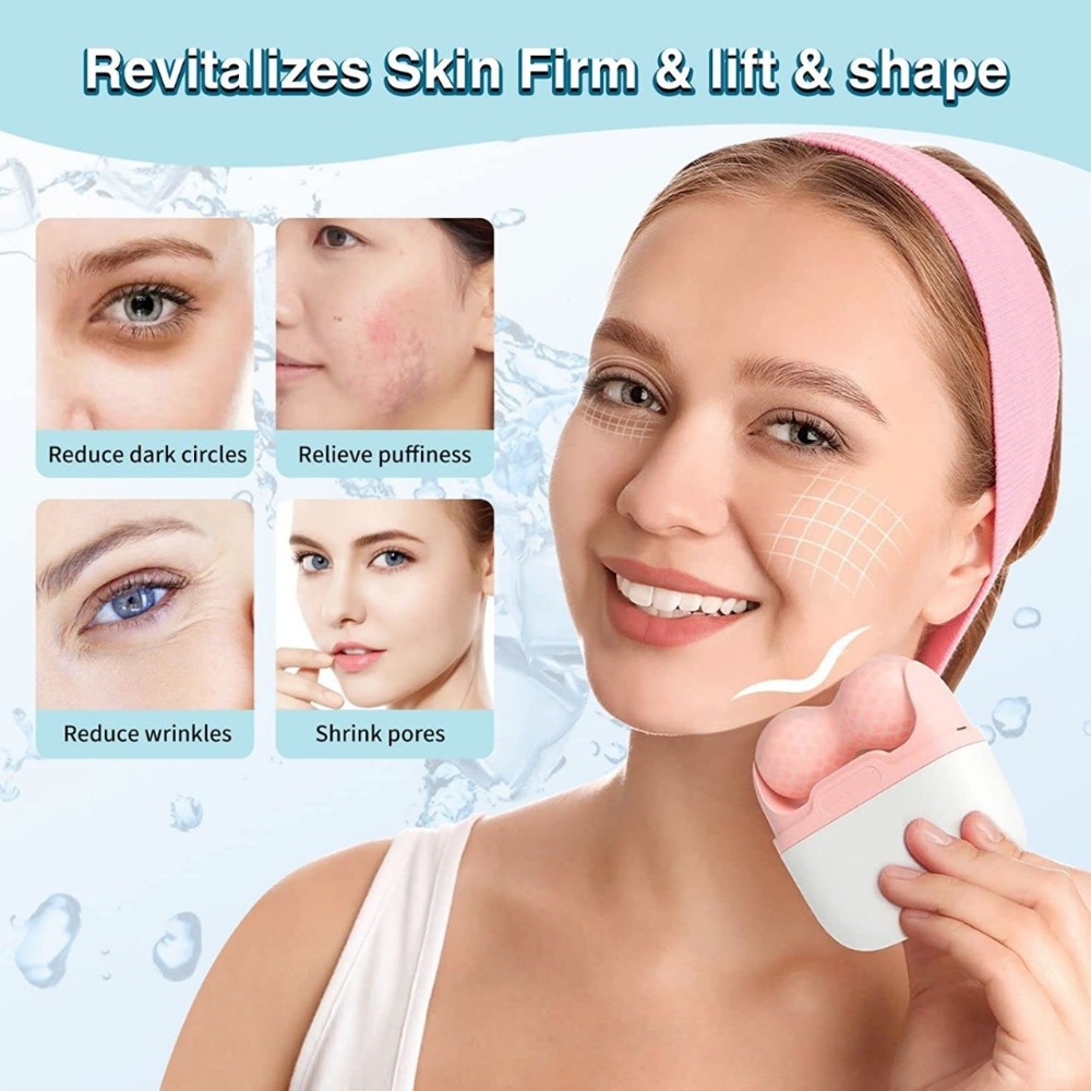 Face Ice Roller Puffiness - Dubbelkopige ijsroller voor gezicht, oogzwellen, migrainepijnverlichting