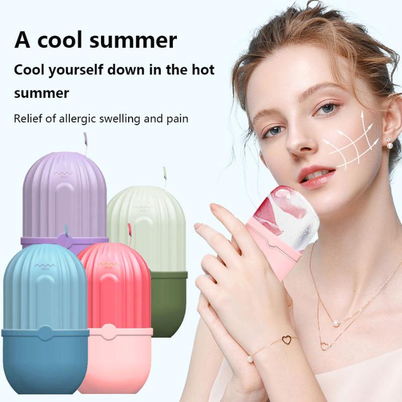 Face Ice Roller Puffiness - Silicone ijsroller voor gezichtsverzorging, herbruikbaar, massage-ijsvorm,