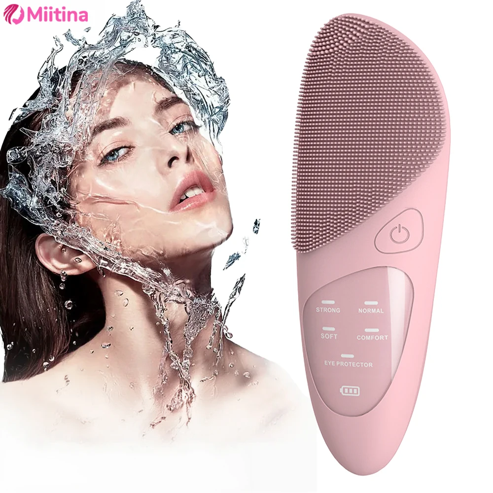 Silicone Face Scrubber Electric - Elektrische gezichtsreinigingsborstel Ultrasone gezichtsreinigingsborstel Trillingsstimulator Huidverzorging