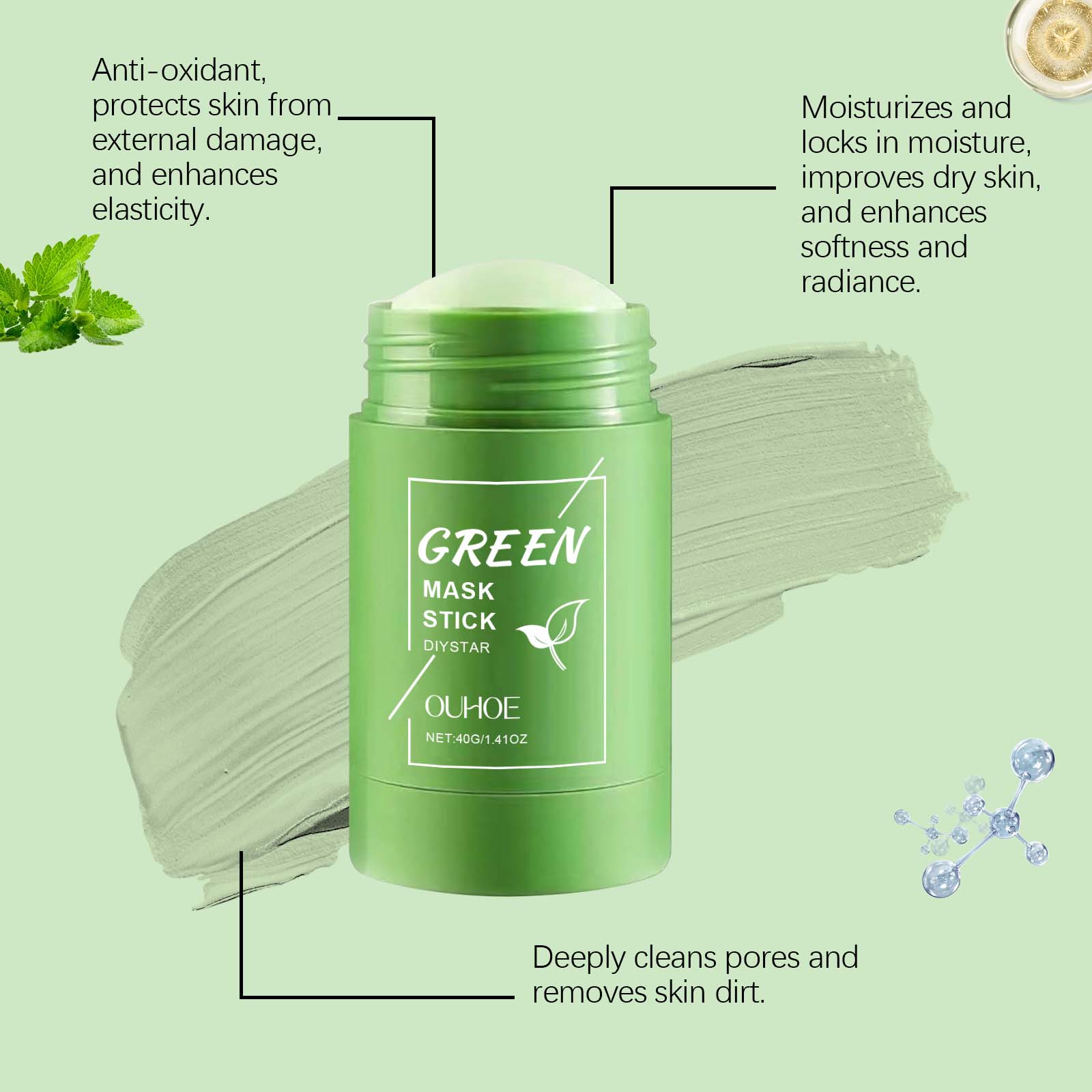 Groene Thee Masker Stick voor  - Green Tea Cleansing Clay Mask recensie en prijs