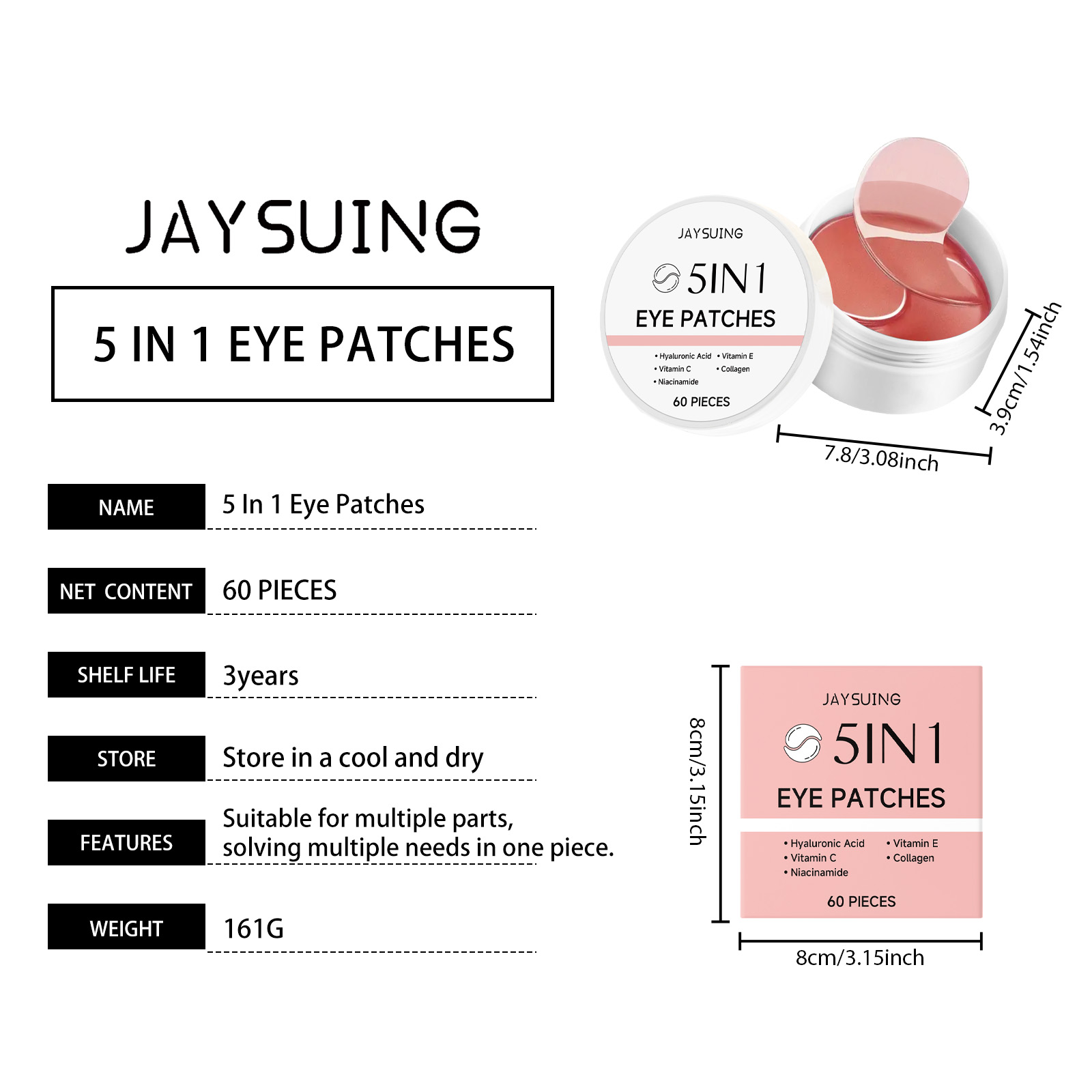 JAYSUING 5-in-1 Onderoogpatche - Collagen Under Eye Patches recensie en prijs