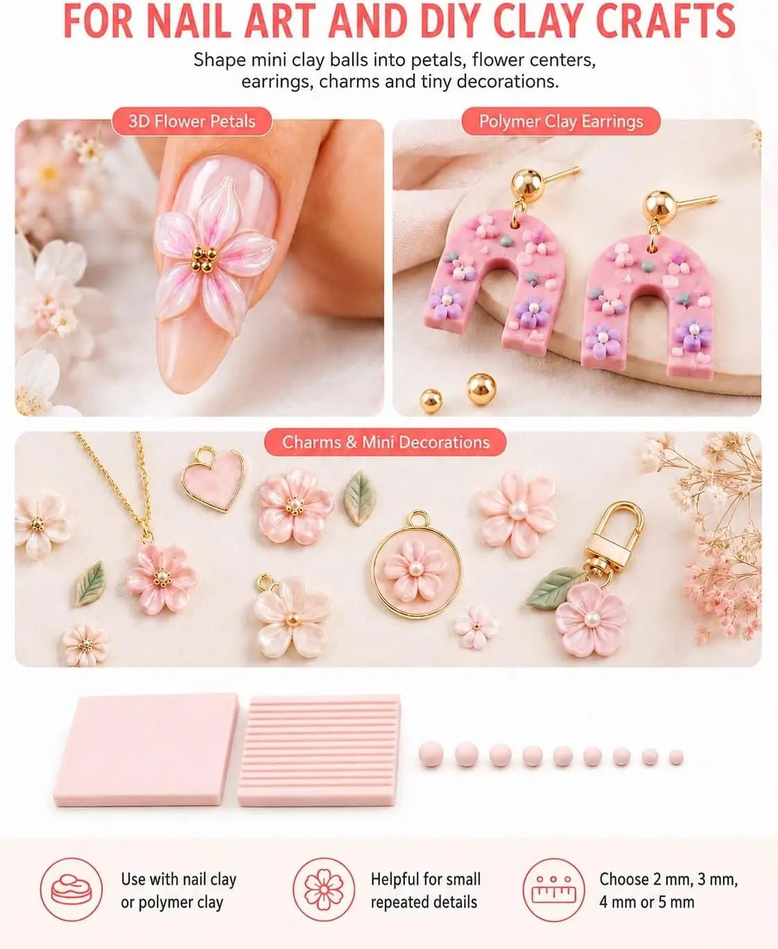 4-delige 3D-print klei gelball - Nail Art recensie en prijs