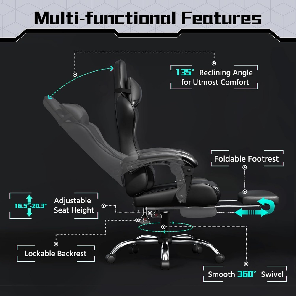 Comfortabele PU-lederen gaming - Massage recensie en prijs