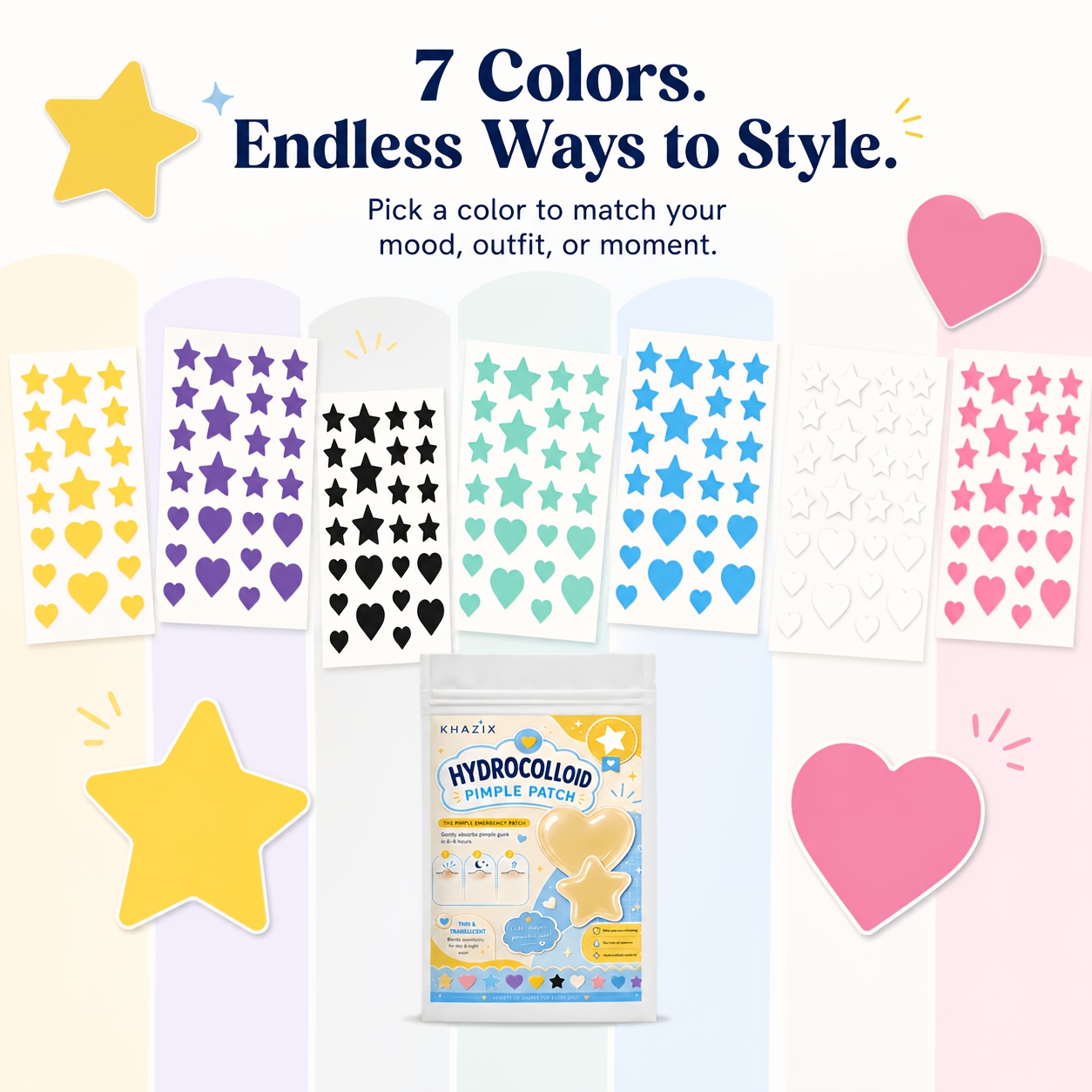 7 kleuren, 252 stuks/756 stuks - Hydrocolloid Pimple Patch recensie en prijs