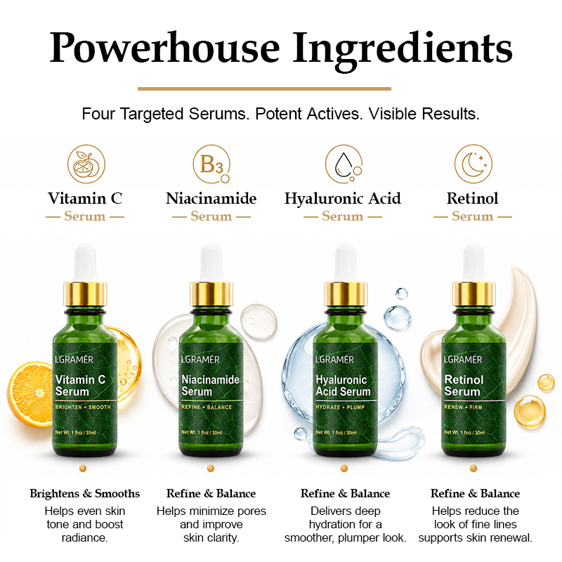 4-delige gezichtsserumset Niac - Niacinamide Pore Shrinking Essence recensie en prijs