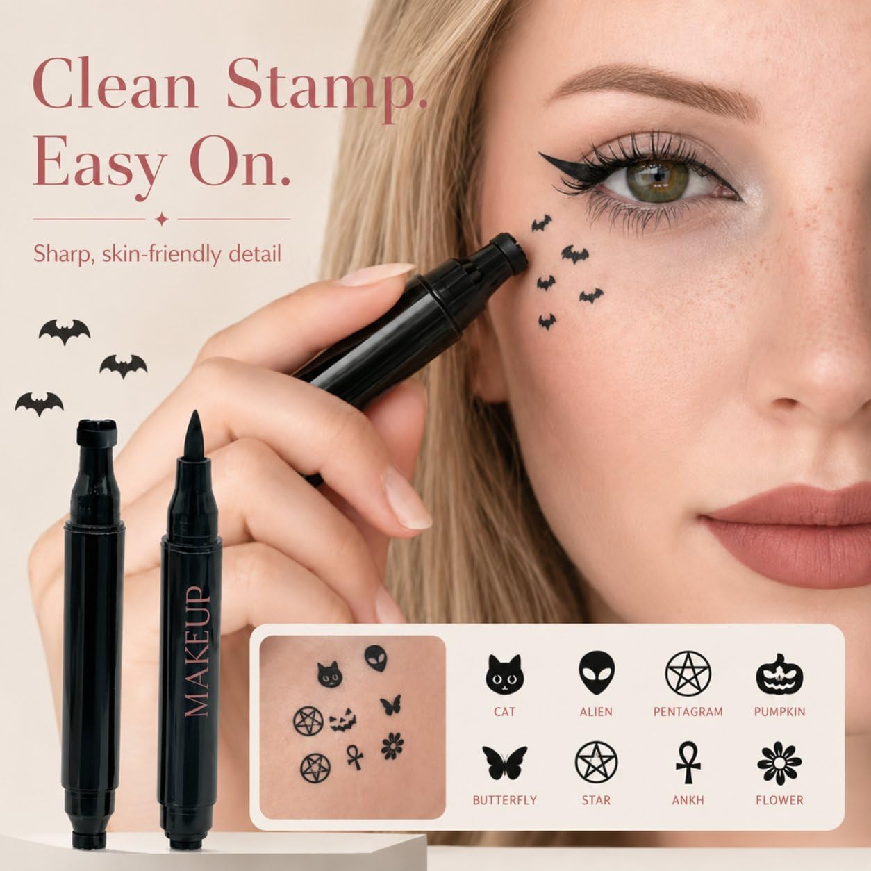 Halloween Dubbelzijdige Stempe - Waterproof Liquid Eyeliner Pen recensie en prijs