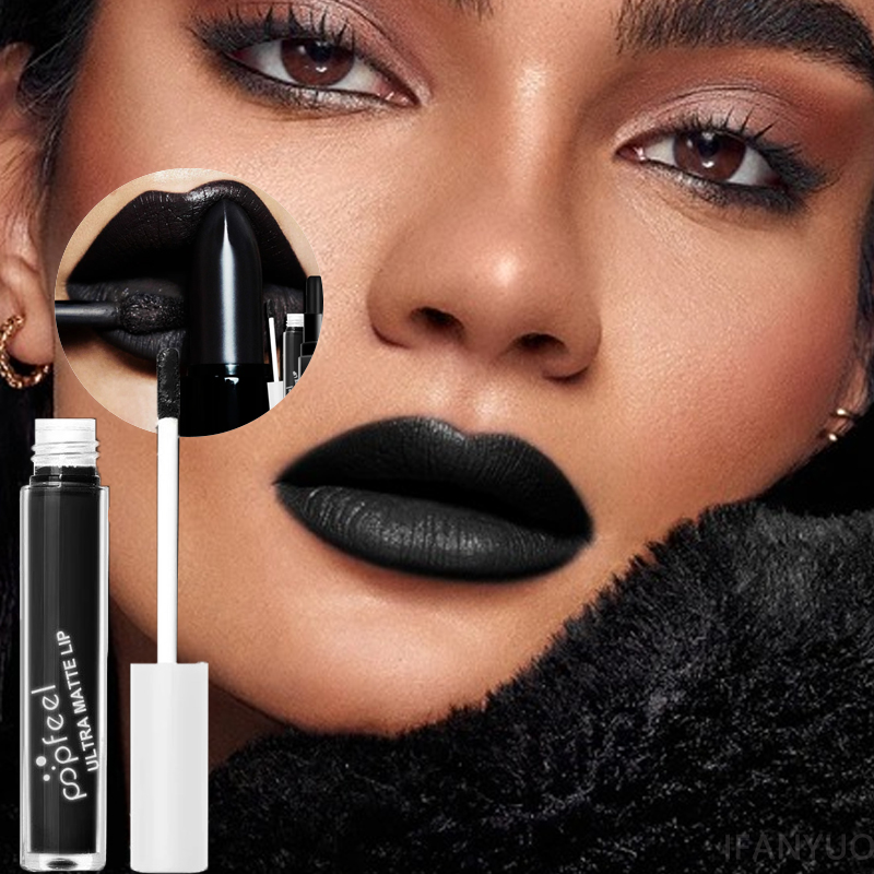 Punk Matte Zwarte Vloeibare Li - Matte Velvet Lip Tint Long Lasting recensie en prijs