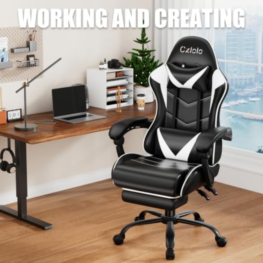 Gamingstoel met voetensteun, r - Massage recensie en prijs