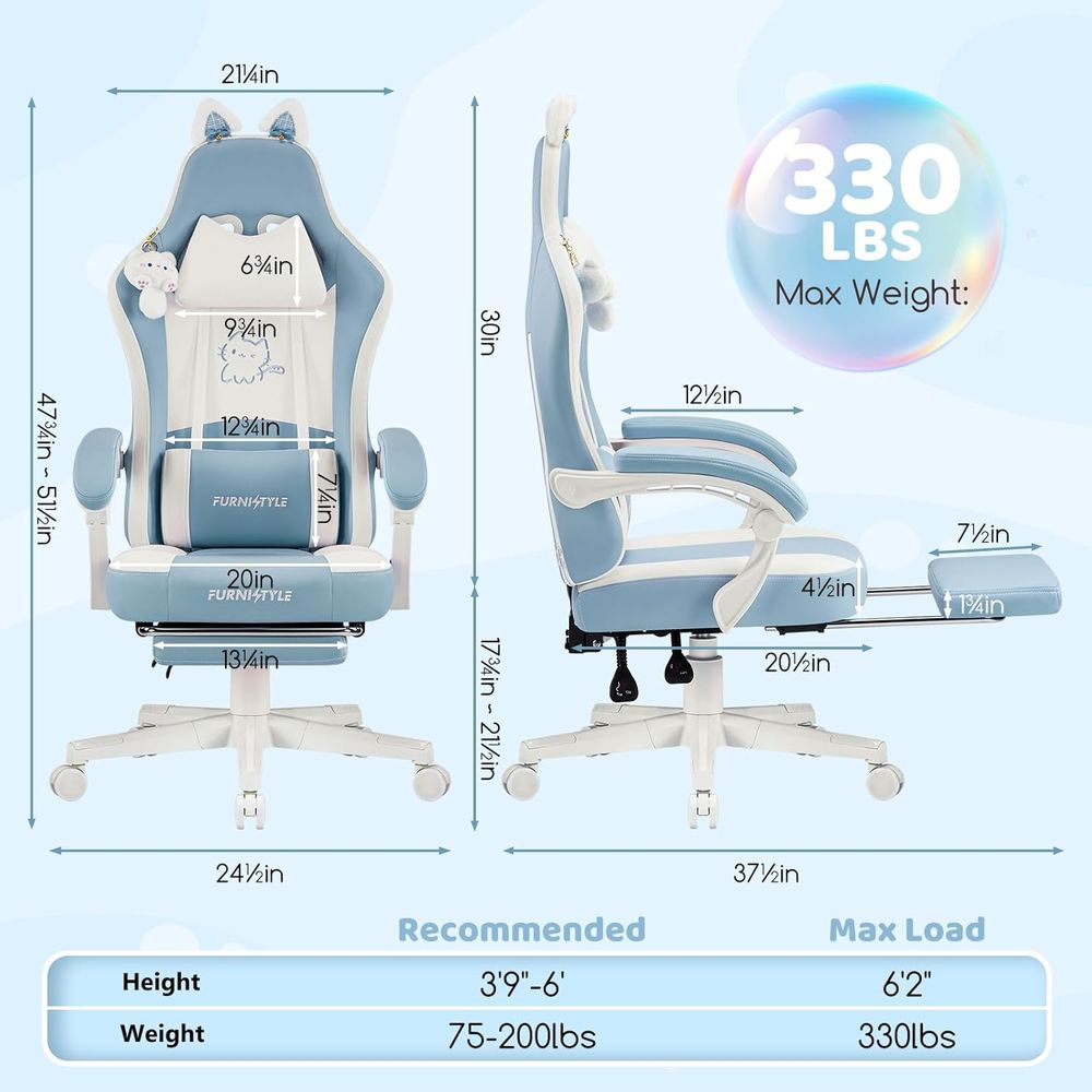 Ergonomische blauw/witte gamin - Massage recensie en prijs